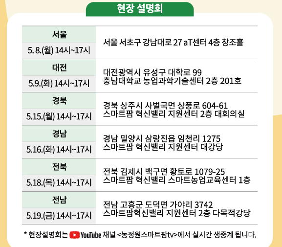 스마트팜 청년창업 보육센터 무료 교육