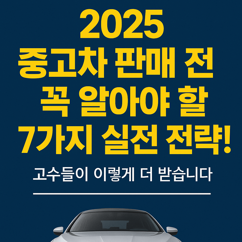중고차 판매 전 알아야 할 7가지 실전 전략
