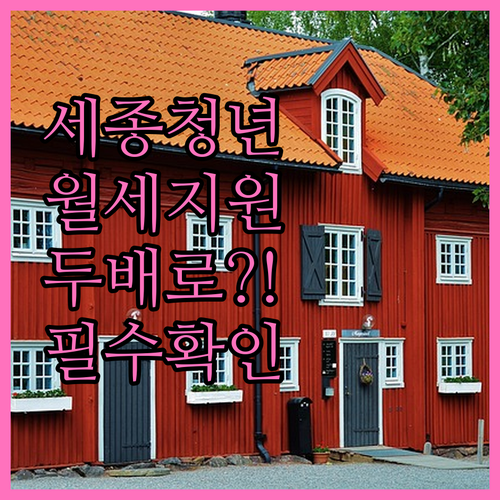 세종시 청년 월세 지원 두 가지 사업..