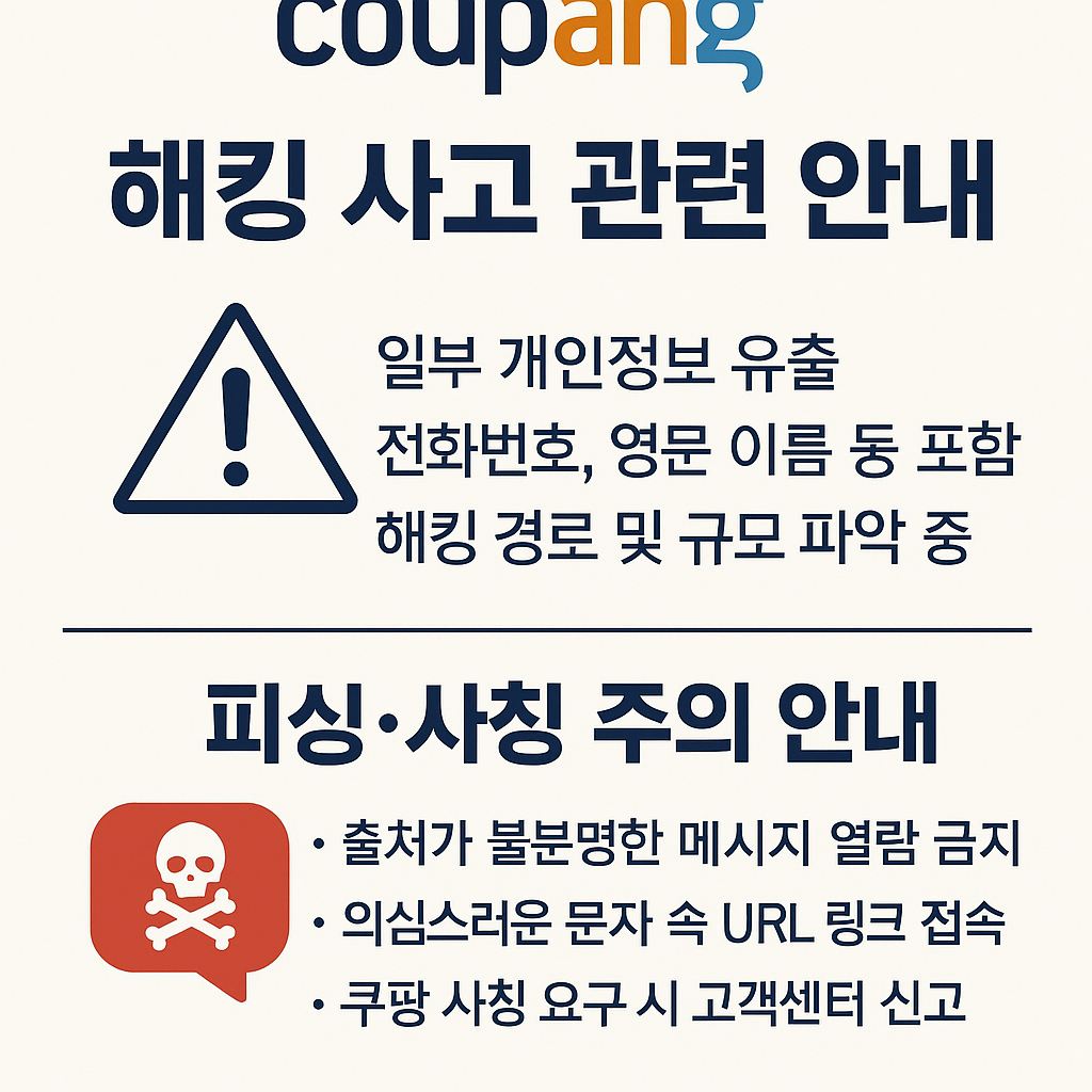 쿠팡 해킹 관련 사진 첨부