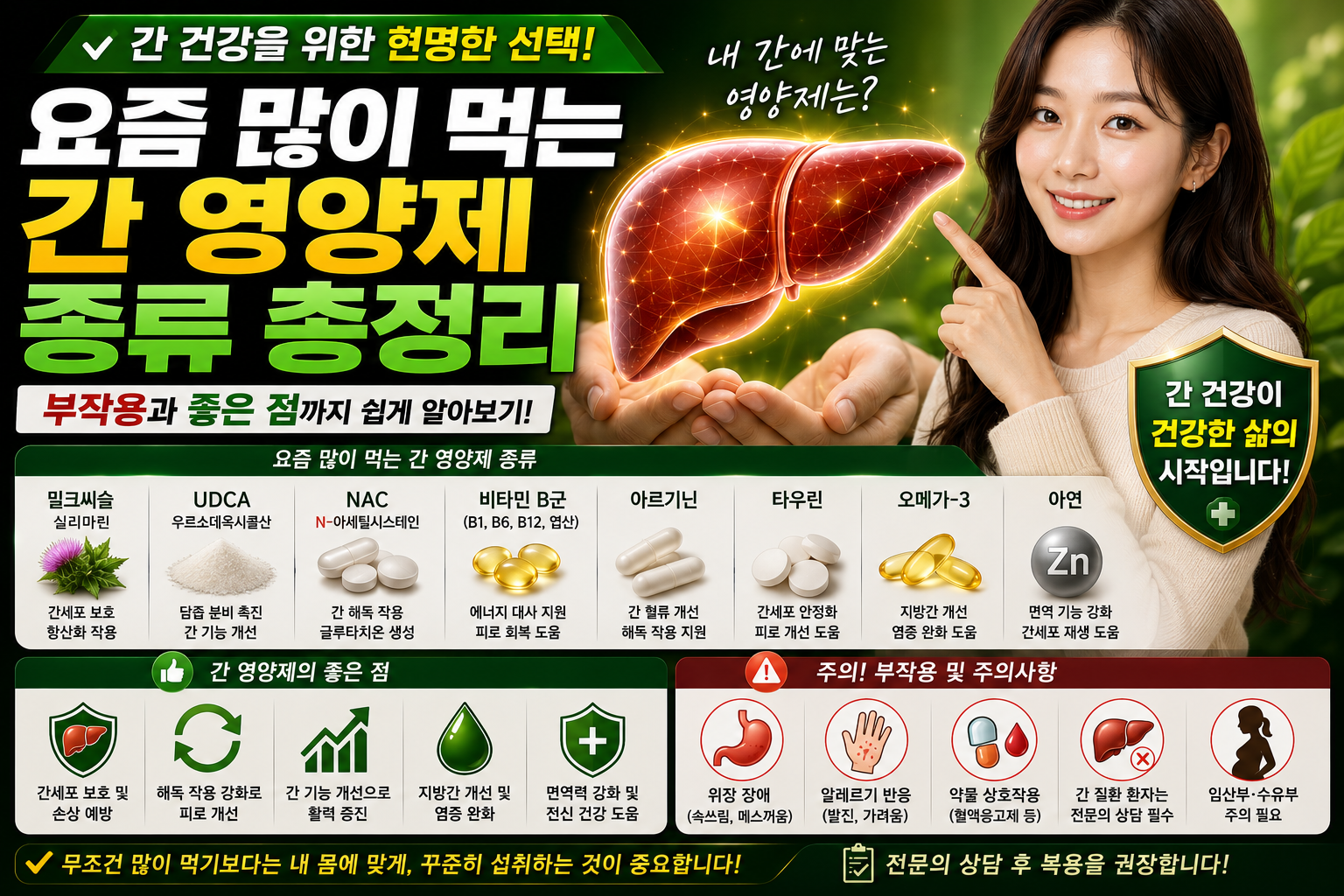 요즘 많이 먹는 간 영양제 종류 총정리, 부작용과 좋은 점까지 쉽게 알아보기