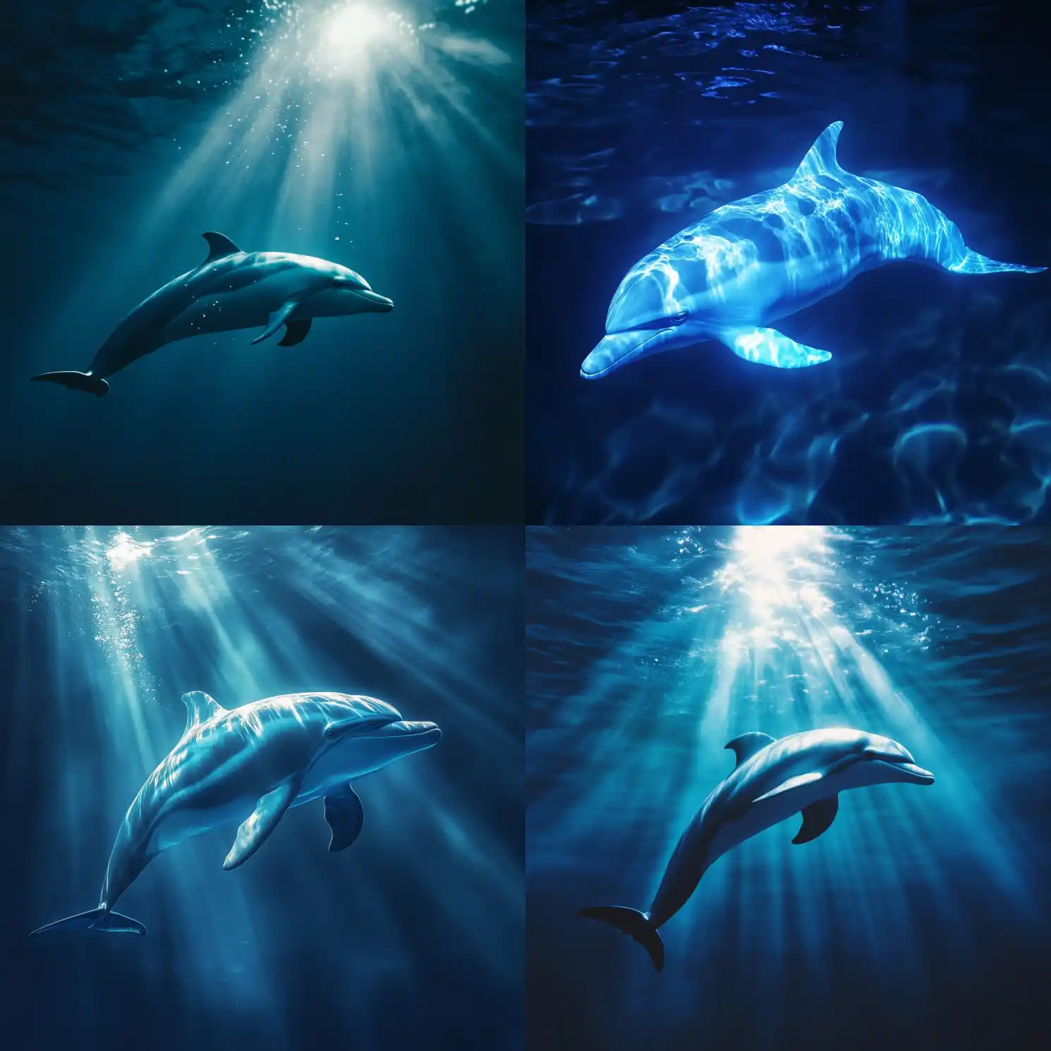 Glowing dolphin underwater --weird 0