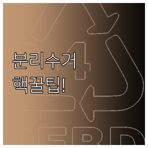 분리수거 꿀팁 대방출: 5가지 원칙부..