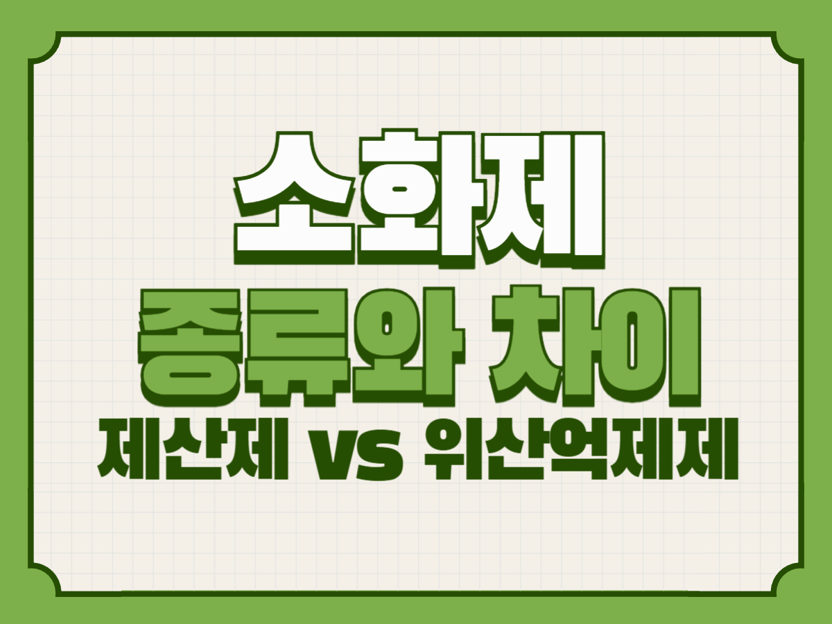 소화제 종류와 차이 – 제산제 vs 위산억제제