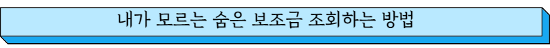 내가 모르는 숨은 보조금 조회방법