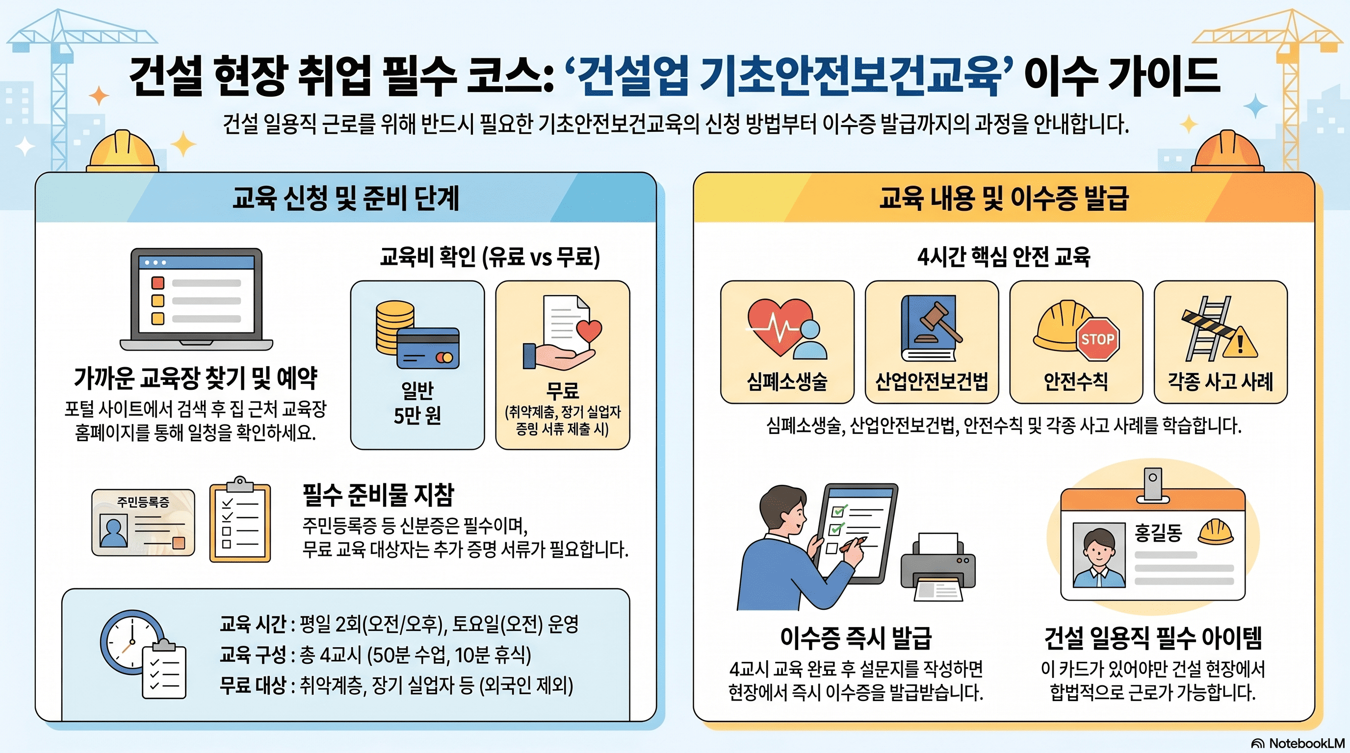 건설업 기초안전보건교육 이수 가이드
