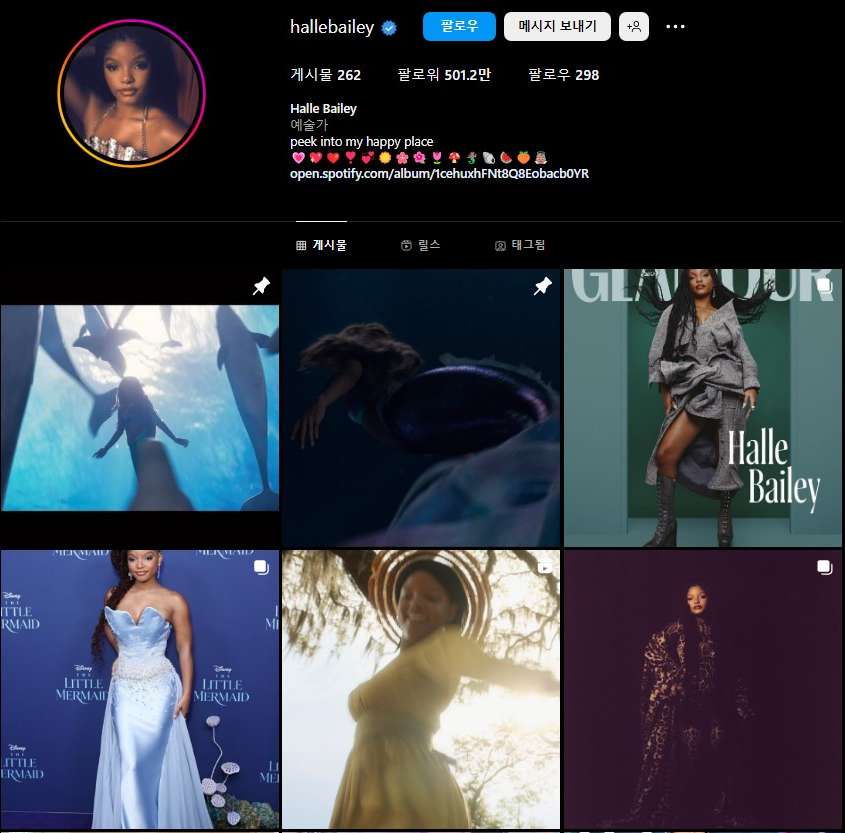 할리 베일리 인스타그램
