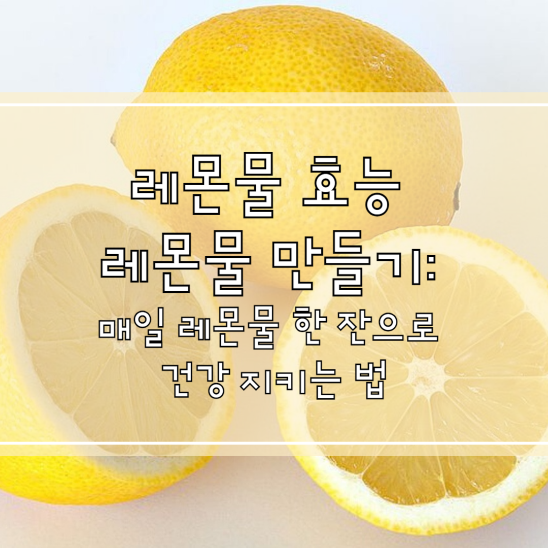 레몬물 효능 레몬물 만들기
