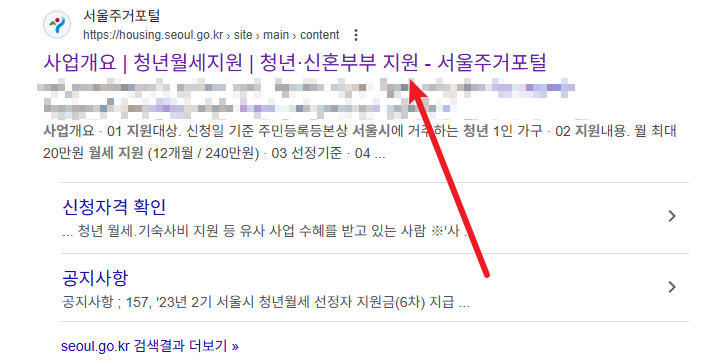 서울시 청년월세지원
