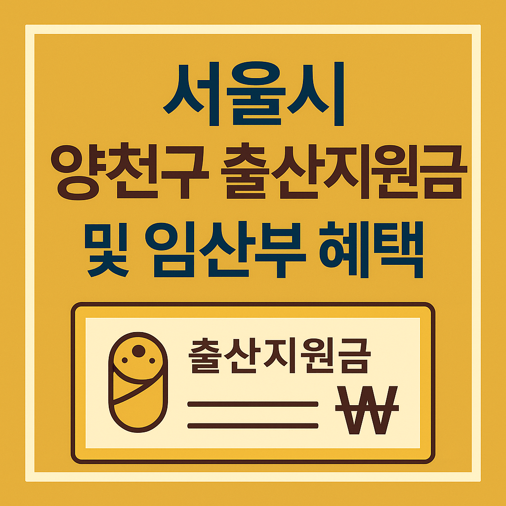 서울시 양천구 출산지원금 및 임산부 혜택