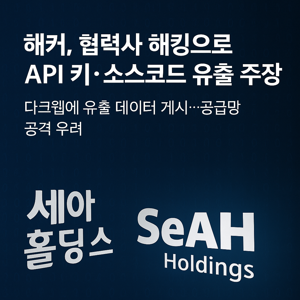 세아홀딩스 협력사 해킹으로 내부 소스코드&middot;API키 유출
