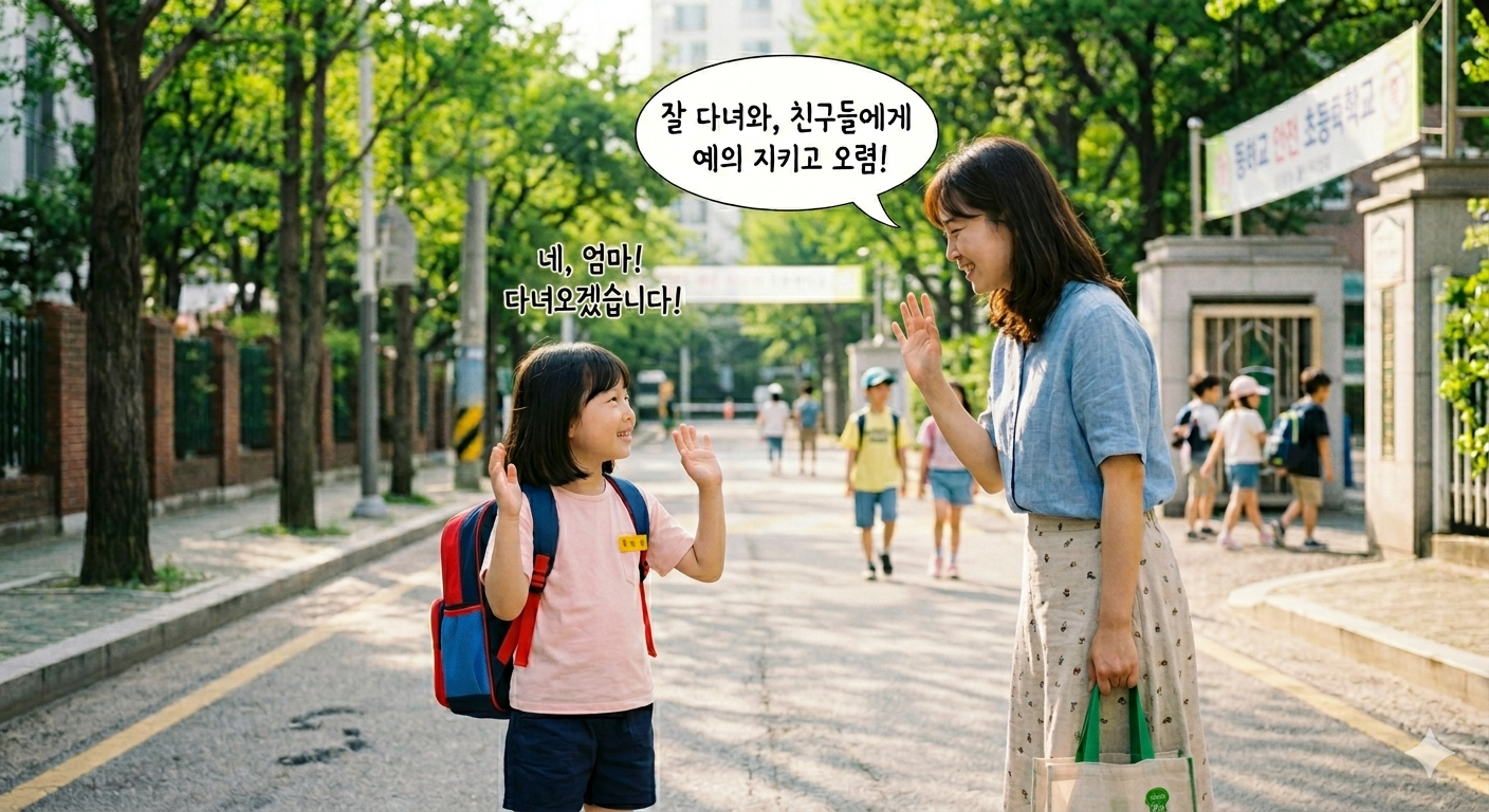 아이가 등교할 때 해주는 인사말