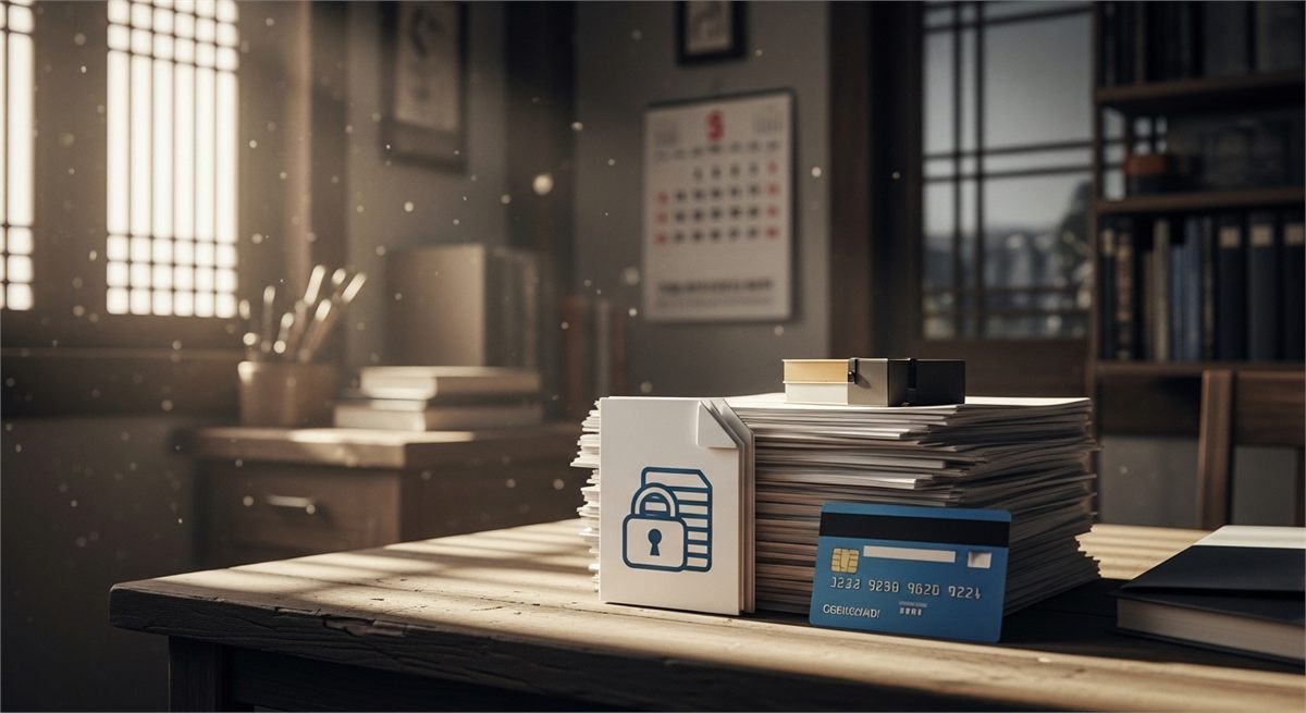 고객정보 유출 위험을 상징적으로 보여주는 장면