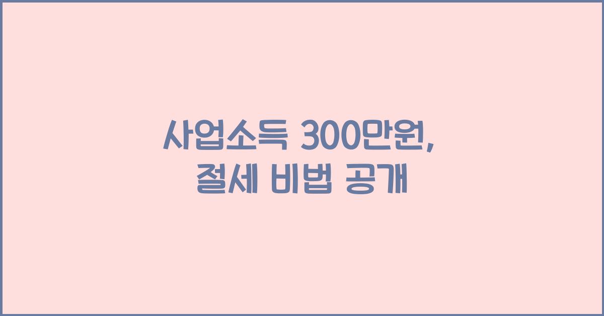 사업소득 300만원