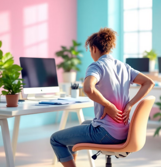 허리디스크 초기로 허리통증을 느끼는 여자