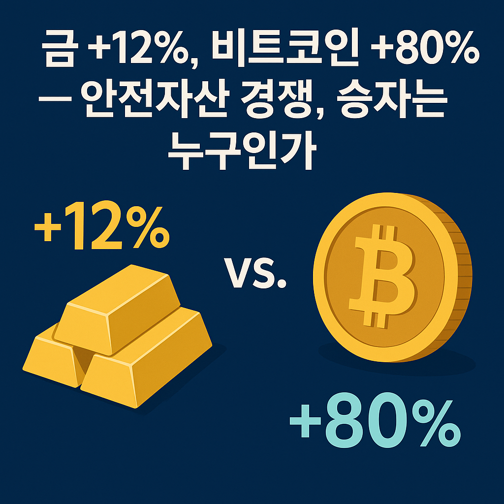 금 +12%, 비트코인 +80% &mdash; 안전자산 경쟁, 승자는 누구인가