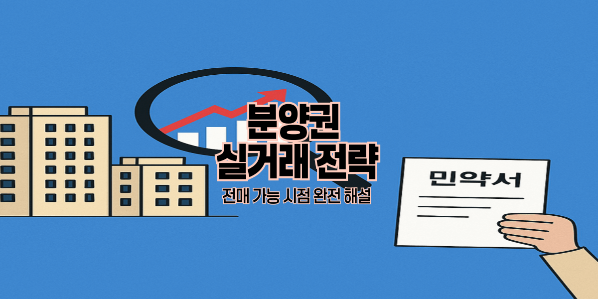 분양권 실거래 전략|전매 가능 시점 완전 해설