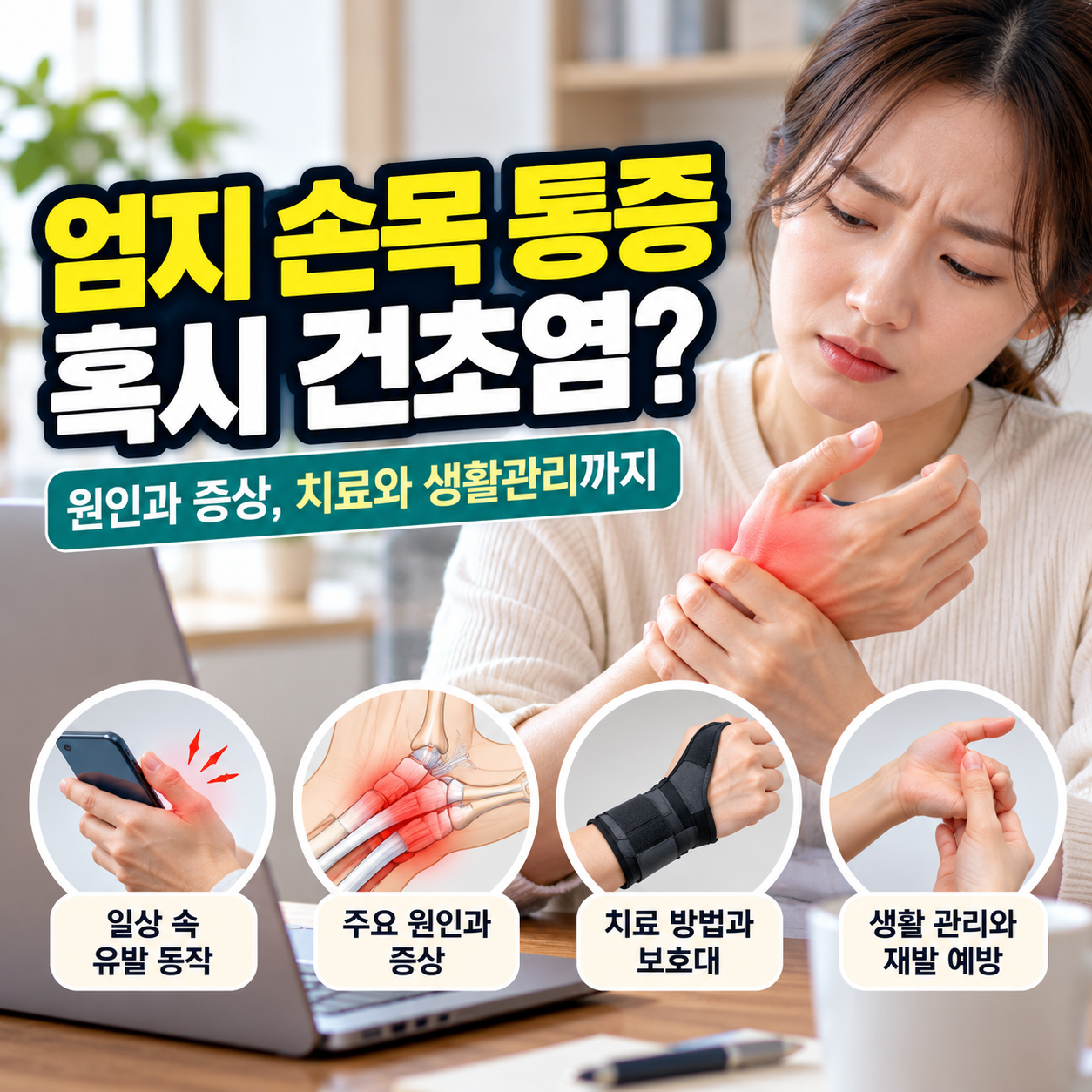 엄지손가락 쪽 손목 통증 원인은?