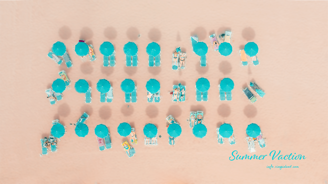 03 해변의 파라솔 C - Summer Vaction 여름배경화면