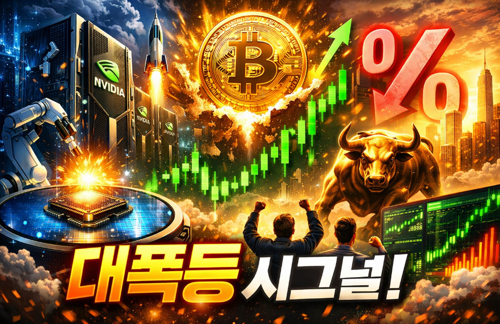 미국 주식과 비트코인 폭등 관련 그림