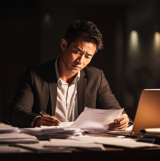 평가사의 스케줄 작성 장면