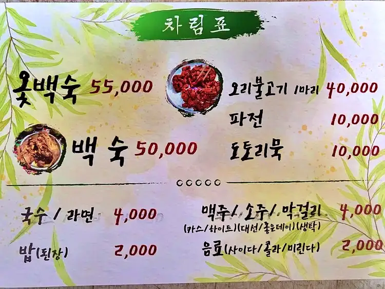 투데이 맛있는 메뉴 간판없는 백숙집 오리 불고기, 잔치국수, 도토리묵 맛있는 식당 추천 부산 만덕 맛집