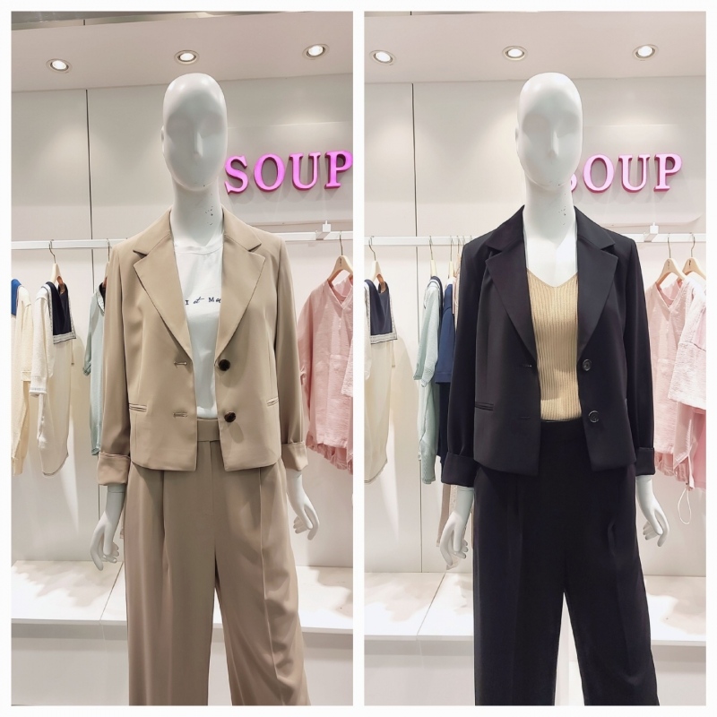 SOUP soup 숲 싱글 투버튼 크롭 자켓 sy3jk84