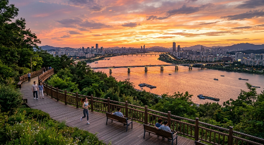 개화산 생태공원과 강서한강공원의 여유