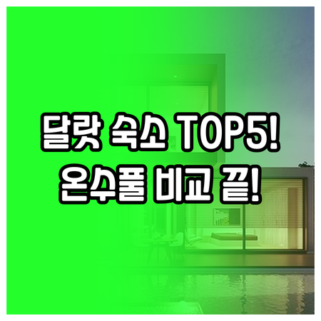달랏 숙소 5곳 완벽 비교 분석 위치..