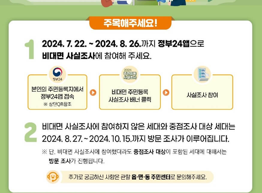 2024 주민등록 사실조사 ( 비대면 정부 24) 신청 방법