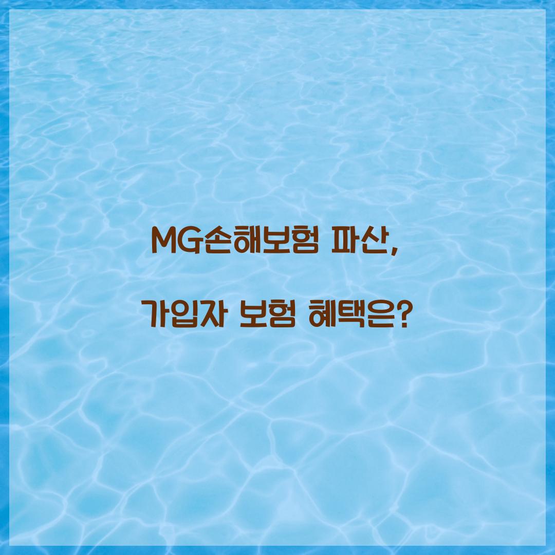 MG손해보험 파산
