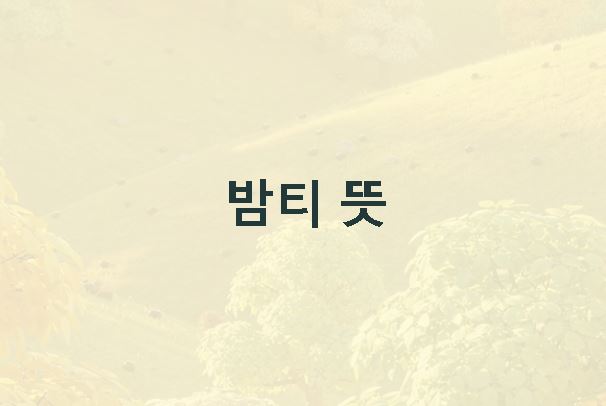 밤티 뜻