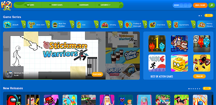 kizi-game-사이트-메인화면