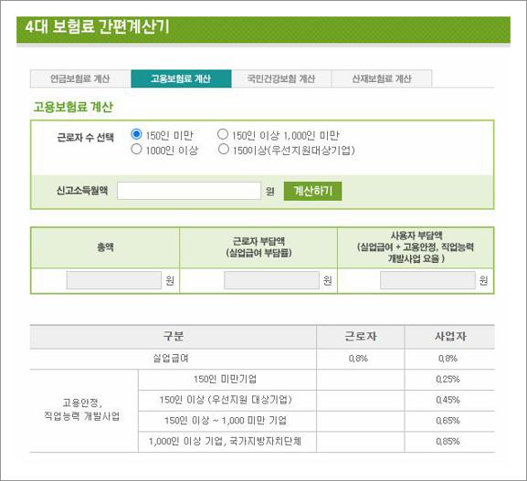 4대 보험료 계산기