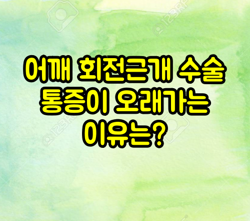 회전근개 수술통증이 오래가는 이유