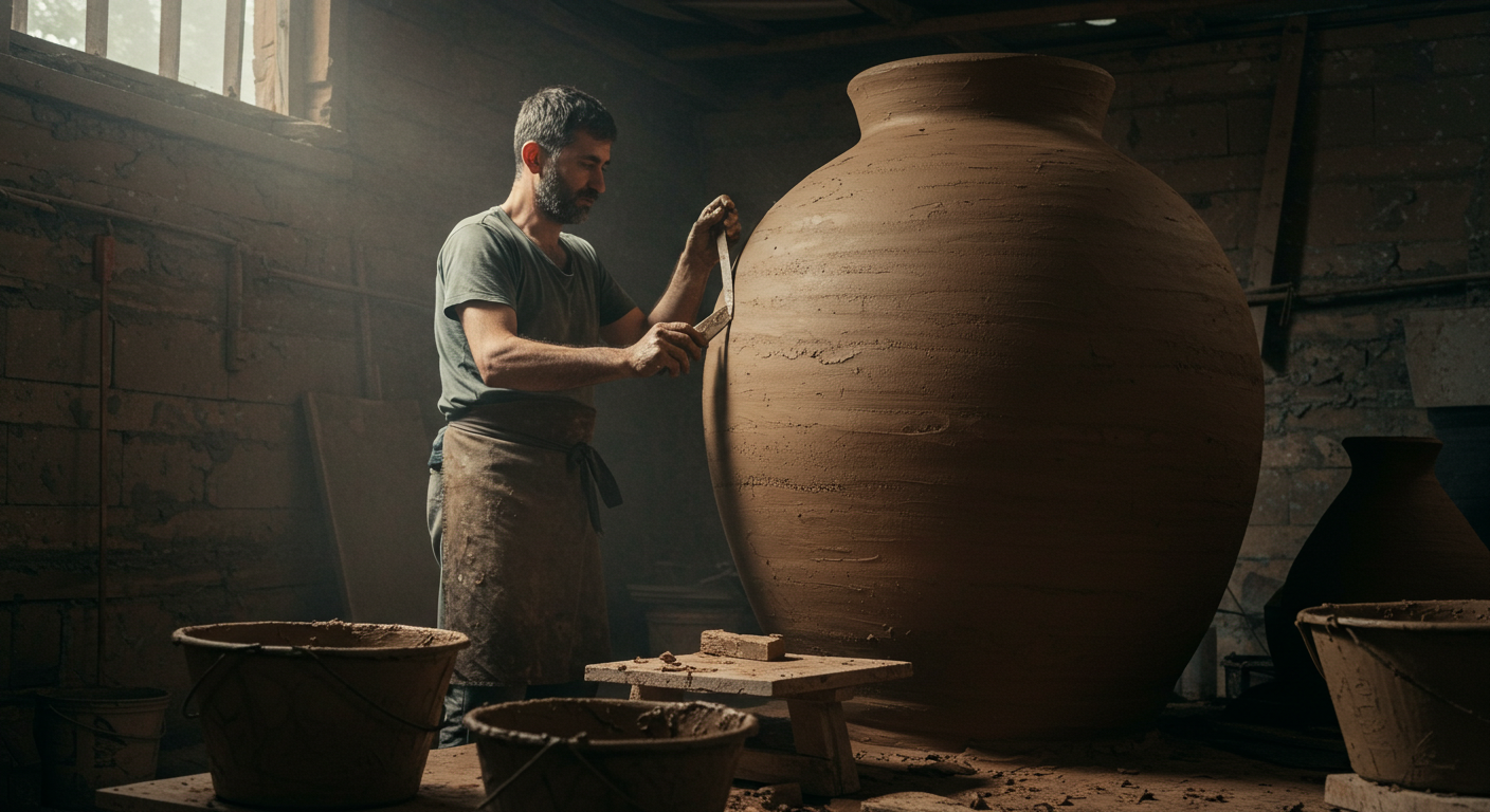 크베브리 와인 항아리 빚는 장인