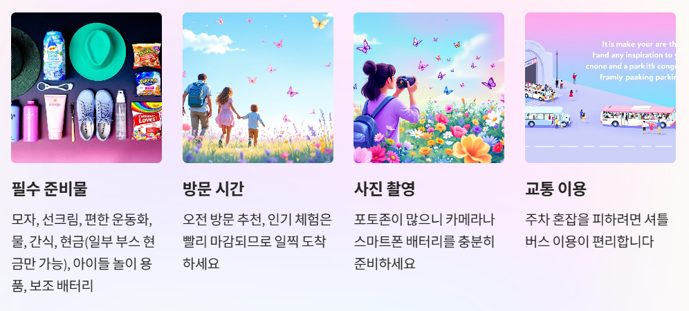 나비축제 관람준비팁