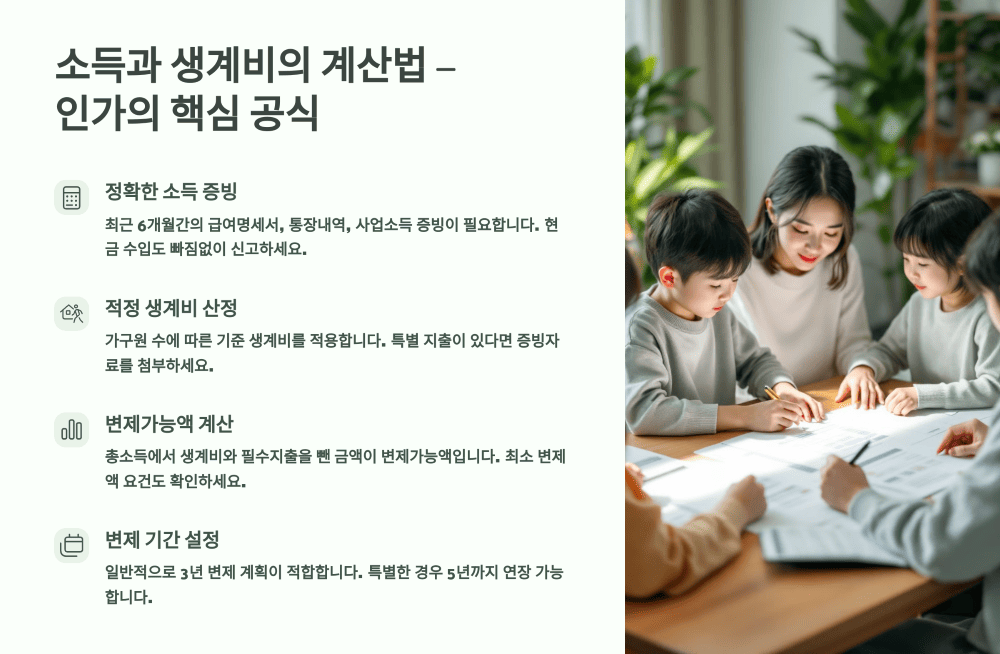 소득과 생계비의 계산법 – 인가의 핵심 공식