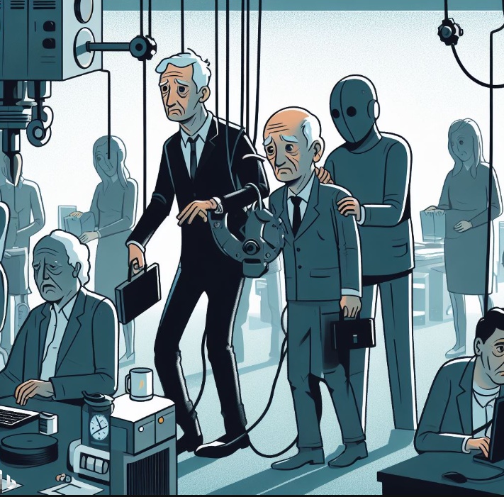 생산 활동 연령이 지난 사람들을 강제로 은퇴하게 하는 회사(made by Bing)