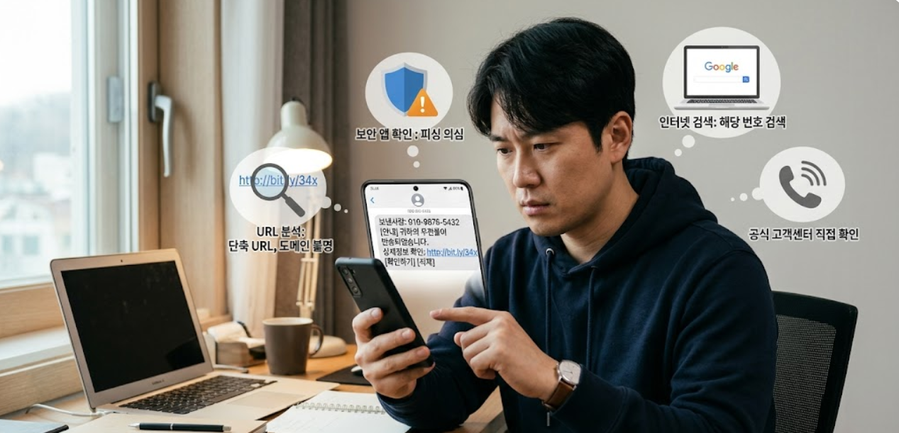 문자로 받은 인터넷 주소를 눌러도 될지 헷갈릴 때 확인하는 방법