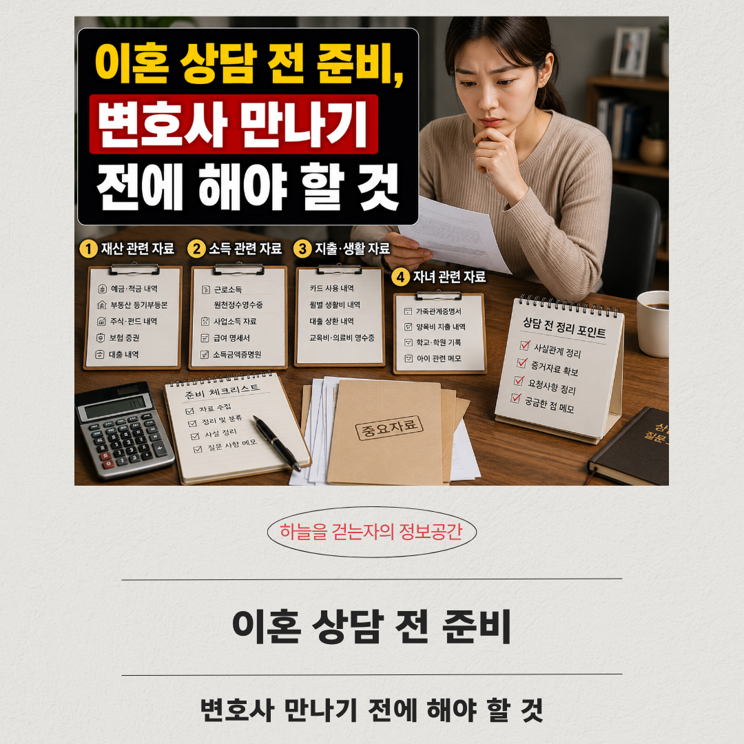 이혼 상담 전 준비, 변호사 만나기 전에 해야 할 것
