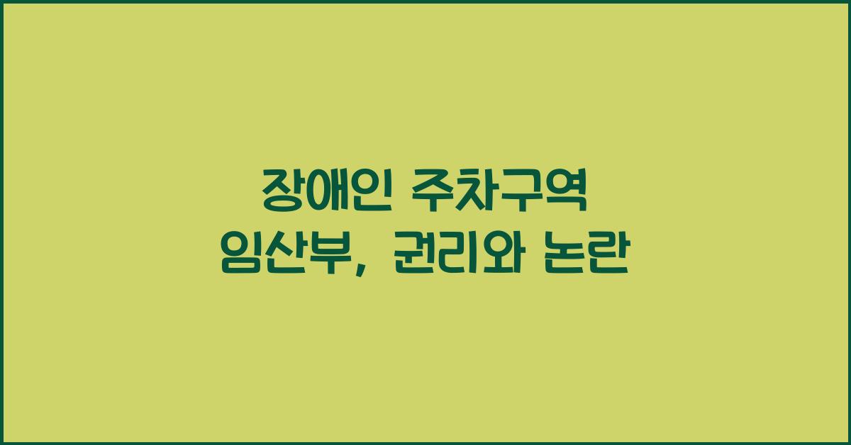 장애인 주차구역 임산부