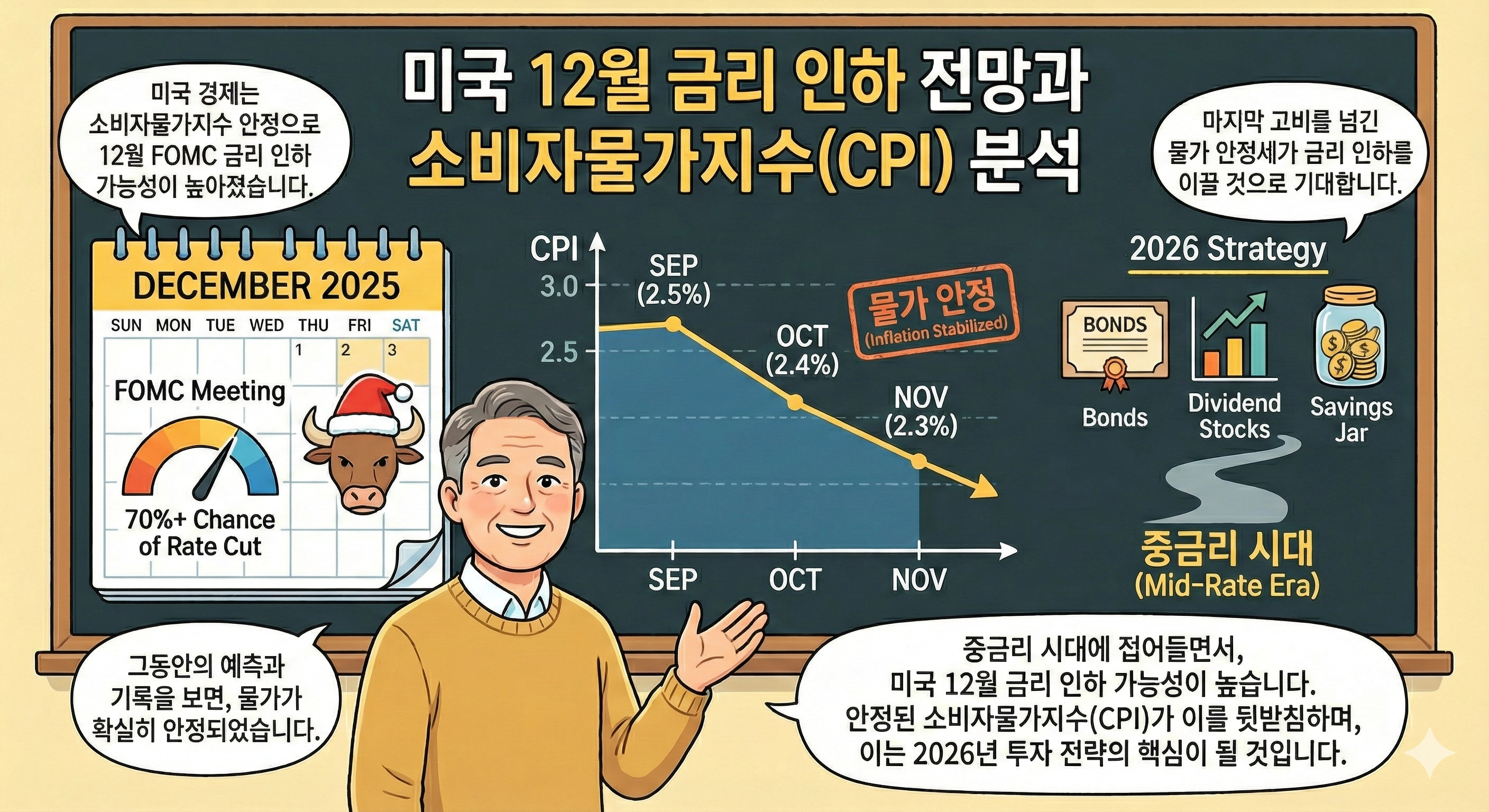 미국 12월 금리인하, 산타 랠리는 올까요 (CPI 분석 및 2026년 전망)