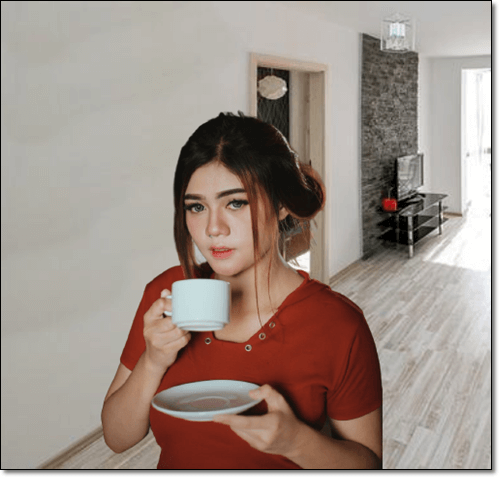 녹차 마시는 여성