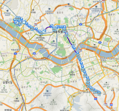 470번 버스 노선도