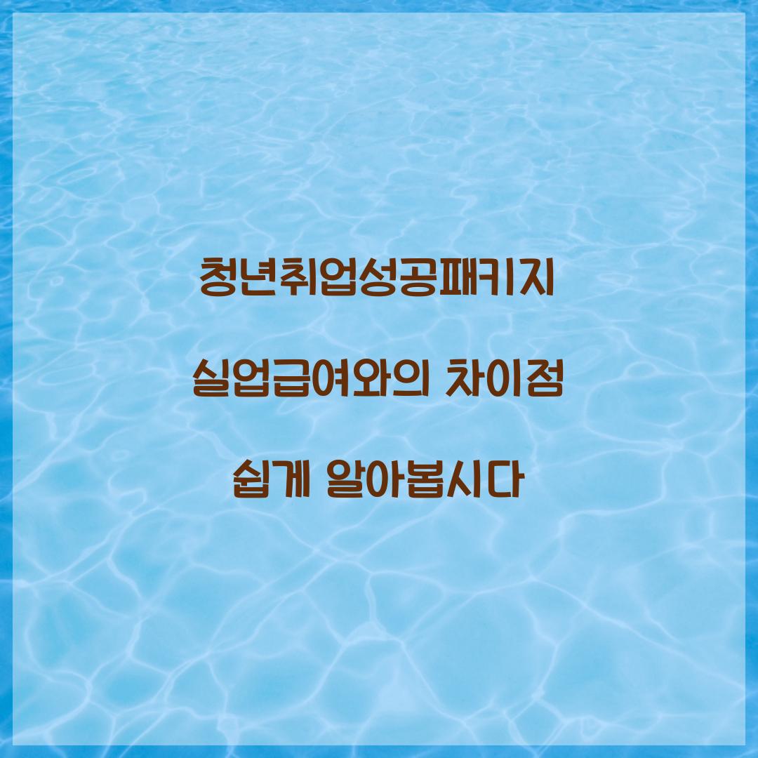 청년취업성공패키지 실업급여와의 차이점