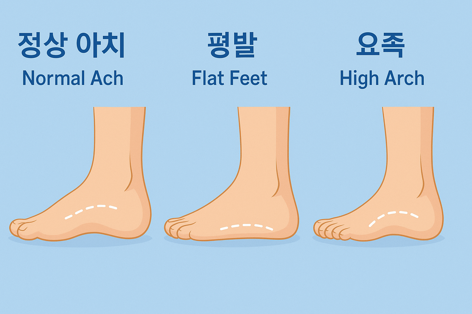 발바닥 아치의 종류