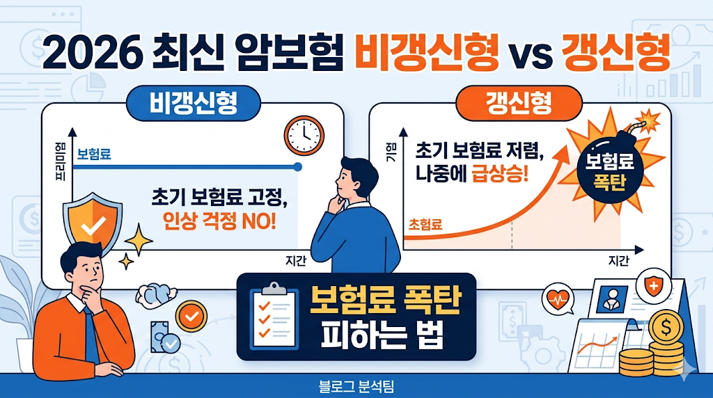 암보험 비갱신형 vs 갱신형 총정리: 20년 뒤 보험료 폭탄 피하는 비교 분석
