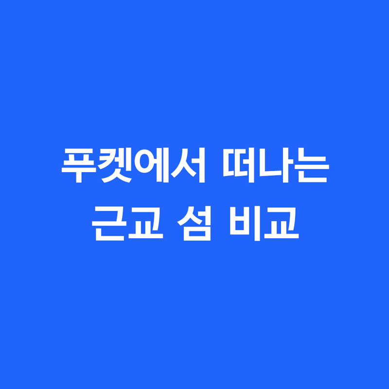 푸켓에서 떠나는 근교 섬 비교