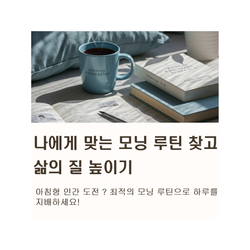 5분만 일찍 일어나도 달라져요: 직장인을 위한 모닝 루틴 A to Z